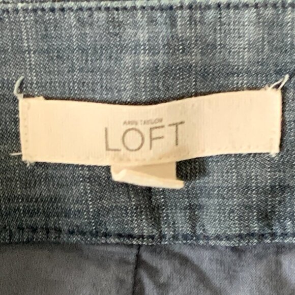 Ann Taylor Loft The Riviera Short Sz 2 Chambray Blue Eyelet Embroidered 194C - Picture 6 of 9